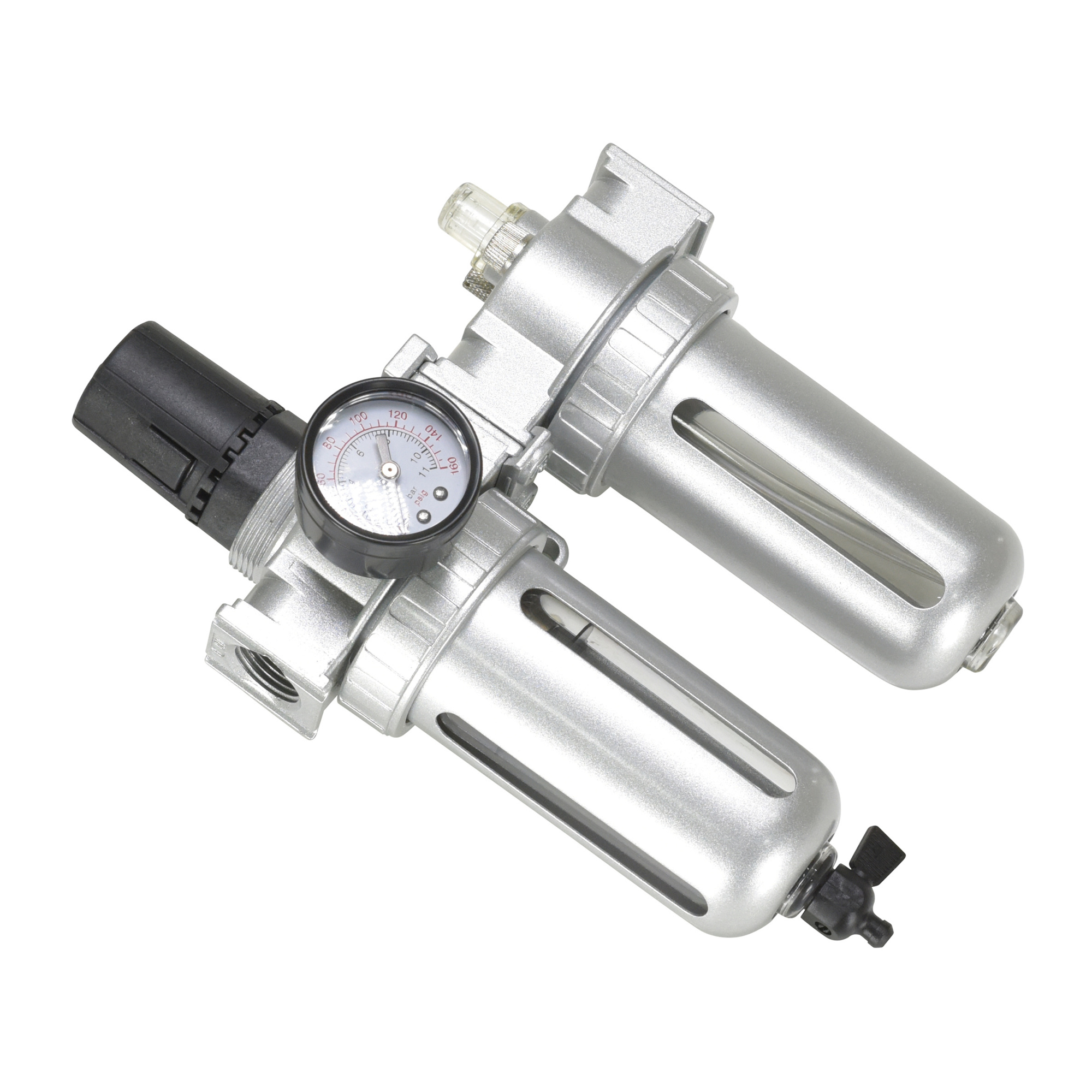 Klutch Air Compressor FilterRegulator Combo, 1/4in. NPT, 20 CFM